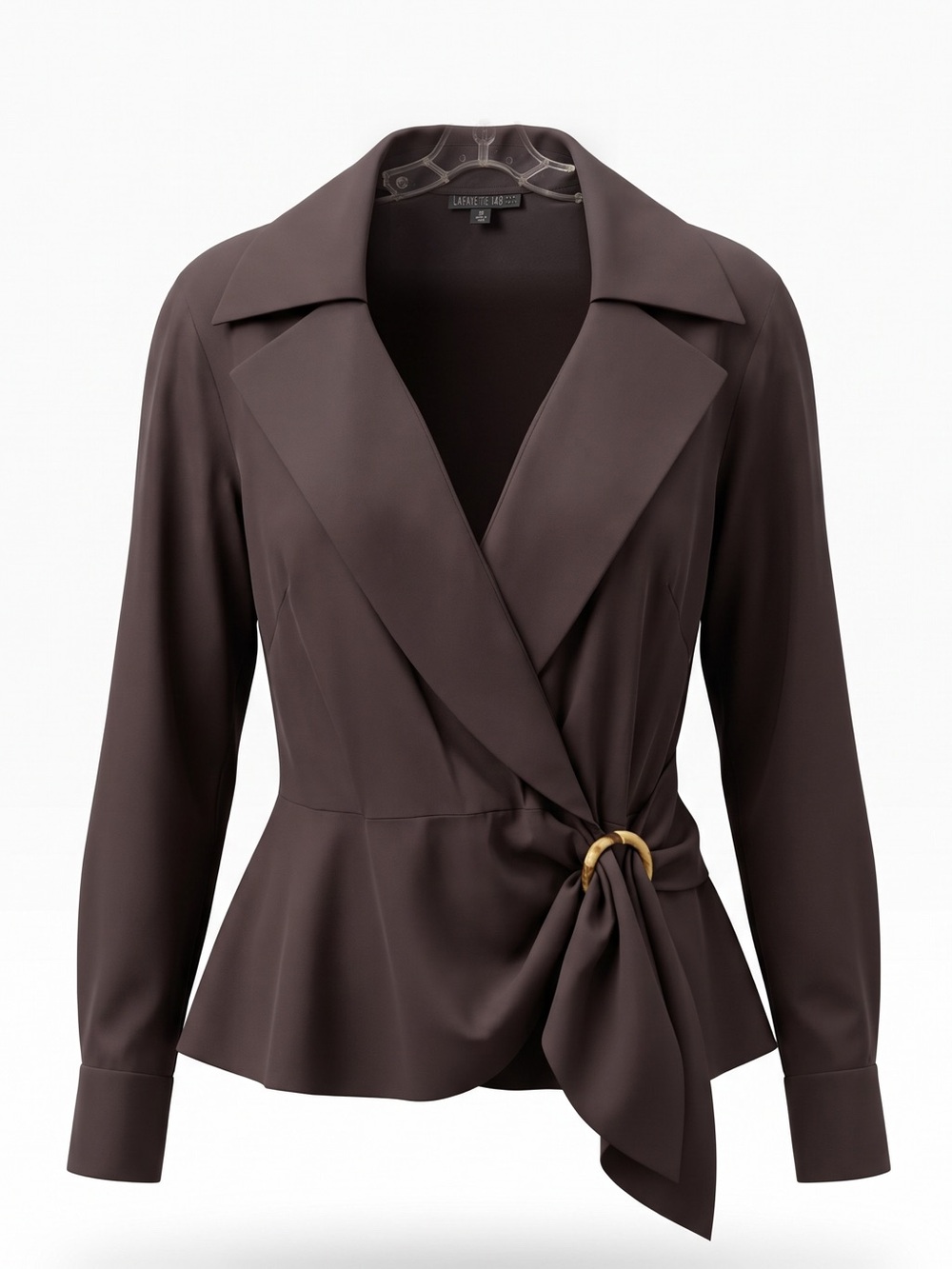 Lafayette 148 New York Draped Wrap Jacket with Buckle